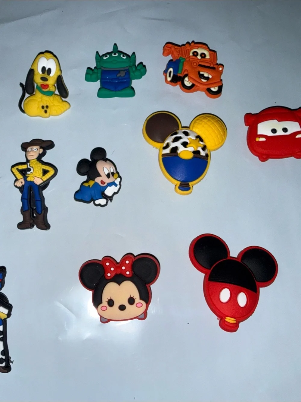 Disney Character Shoe Charms in Red, Yellow, Black, Blue, Green, Orange A25-2